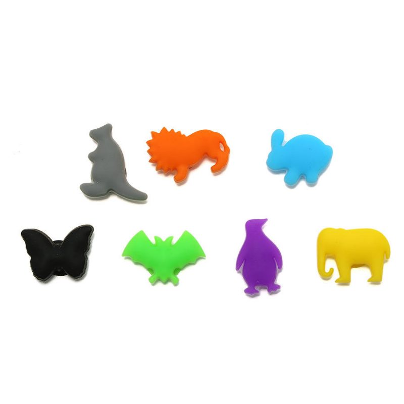 12 Kpl Silikoni Animal Charm Glasses Cocktail Drinks Maker Bar Tool