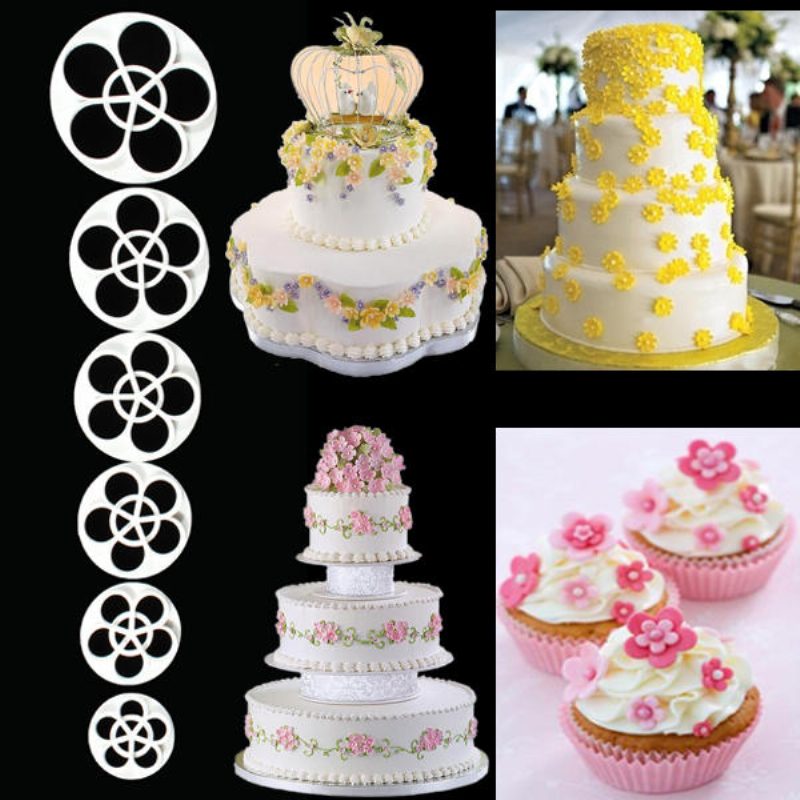 6 Kpl Luumukukka Fondant Cake Sugarcraft Cutter Muotti