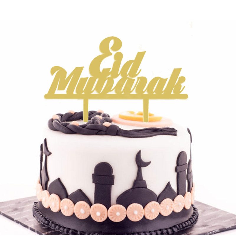 Eid Mubarak Ramadan Iftar Cake Topper Muslim Islam Hajj Sisustus Musta Kulta Kakkukoristeet Kakun Koristelusarja Leivontatullit