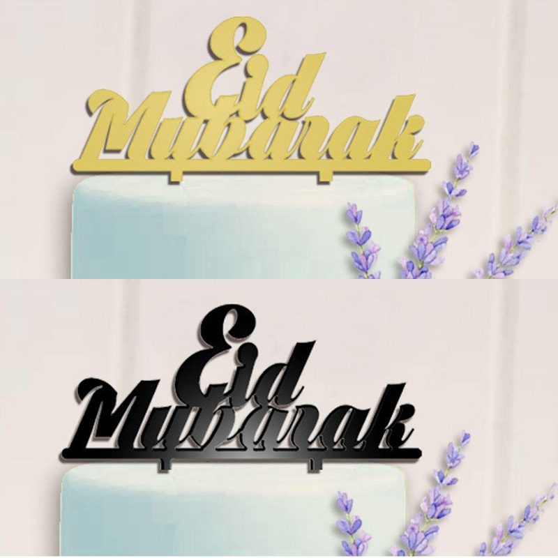 Eid Mubarak Ramadan Iftar Cake Topper Muslim Islam Hajj Sisustus Musta Kulta Kakkukoristeet Kakun Koristelusarja Leivontatullit