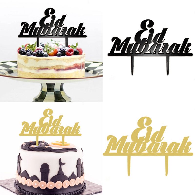 Eid Mubarak Ramadan Iftar Cake Topper Muslim Islam Hajj Sisustus Musta Kulta Kakkukoristeet Kakun Koristelusarja Leivontatullit