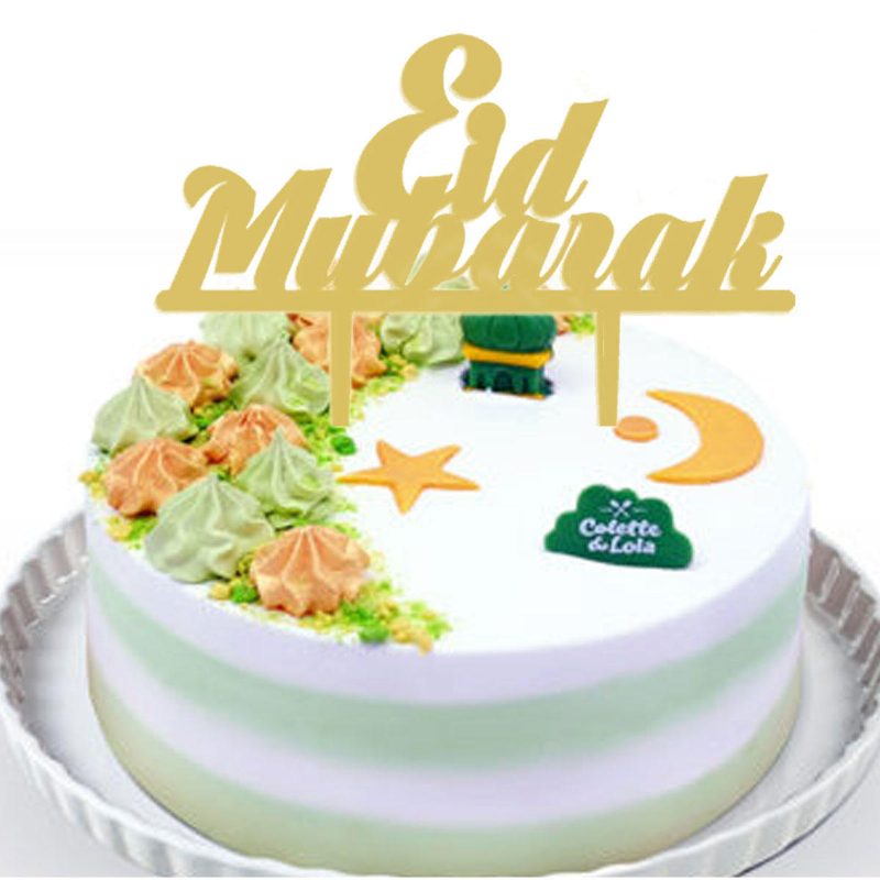 Eid Mubarak Ramadan Iftar Cake Topper Muslim Islam Hajj Sisustus Musta Kulta Kakkukoristeet Kakun Koristelusarja Leivontatullit