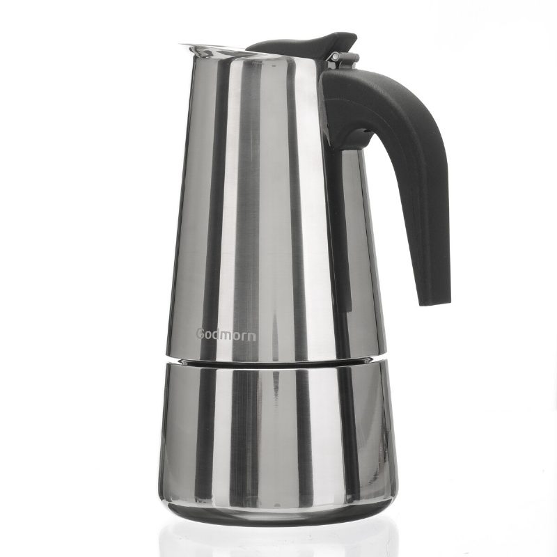 Godmorn Stovetop Espresso Maker Moka Pot 450ml/15oz/9 Cup Classic Cafe Percolator Ruostumaton Teräs Sopii Induktioliedelle