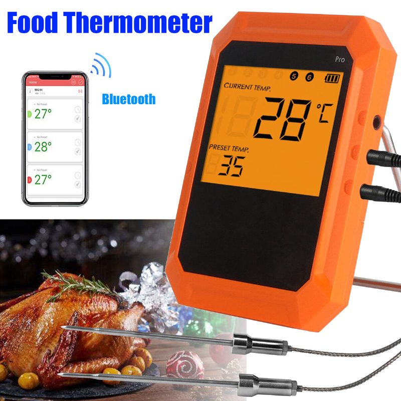 Kc-520 Six Channel Professional Edition Bluetooth Grillilämpömittari Digitaalinen Uunilämpö