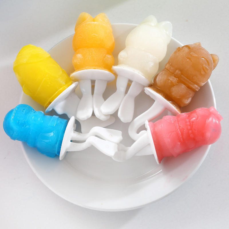 Kc-it06 Tee-se-itse Silikoni 6-onteloinen Kalan Muotoinen Jäätelömuotti Ice Pop Stick Maker Keittiövälineet