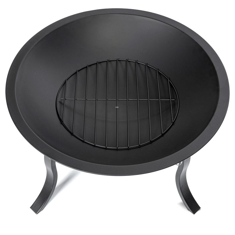 Kingso 24 Tuuman Kannettava Fire Pits -teräksinen Puulämmitteinen Tulipesä Bbq Grill Bowl -pokerilla