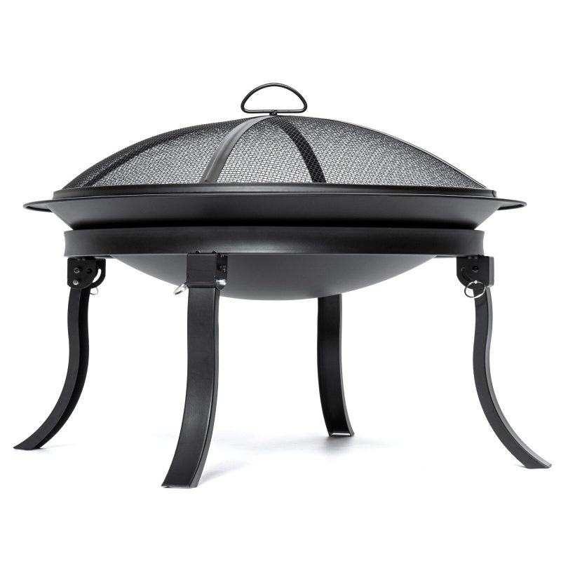 Kingso 24 Tuuman Kannettava Fire Pits -teräksinen Puulämmitteinen Tulipesä Bbq Grill Bowl -pokerilla