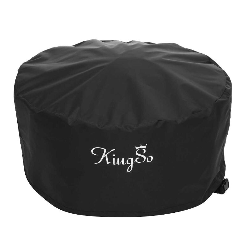 Kingso Outdoor Fire Pit Cover Pyöreä 26" Vedenpitävä 600d Heavy Duty Patio Bowl -suojus Soljeilla Kiristysnyörillä Ja 2 Tuuletusaukkoa Paksu Pvc-takki