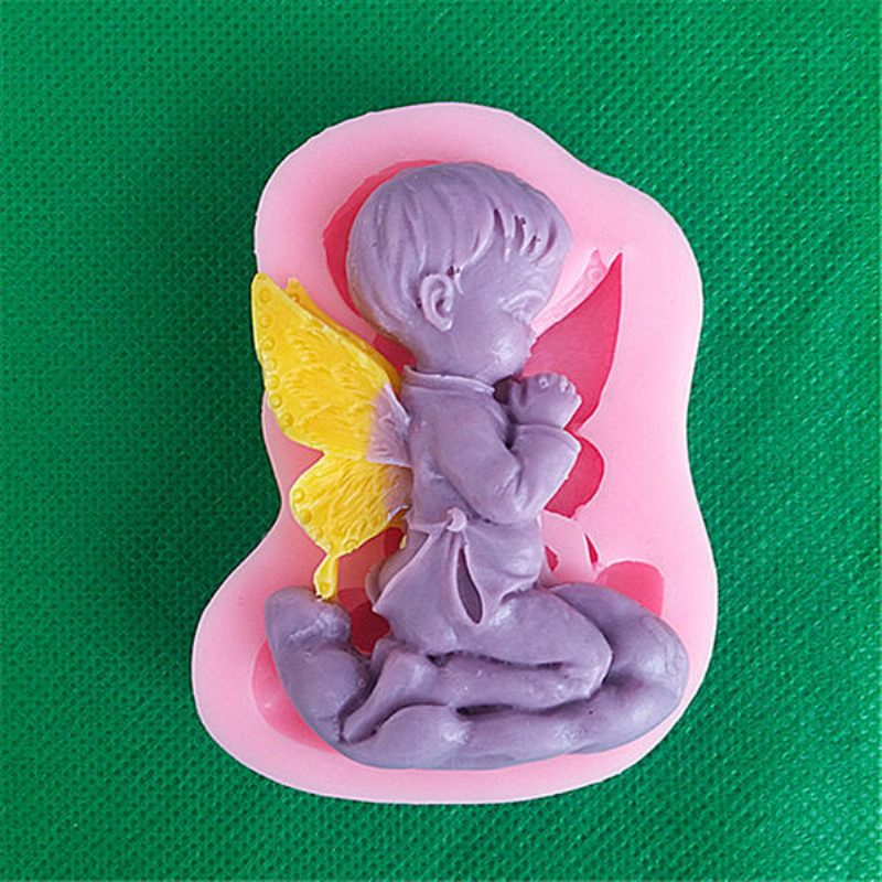 Prayed Boy Angel Silikoni Fondant Cake Mold Saippua Suklaamootti