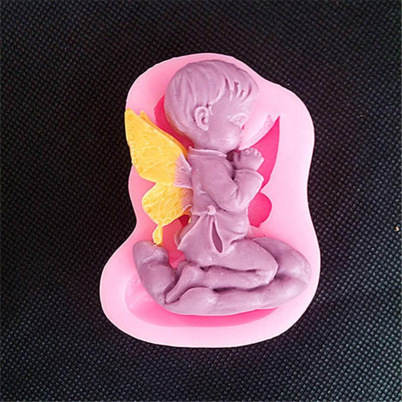 Prayed Boy Angel Silikoni Fondant Cake Mold Saippua Suklaamootti