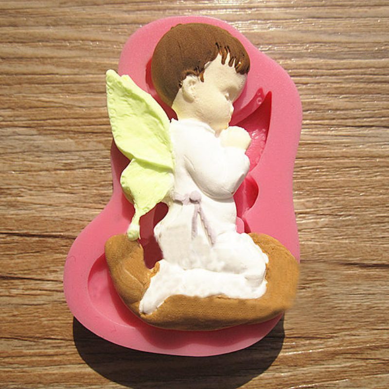 Prayed Boy Angel Silikoni Fondant Cake Mold Saippua Suklaamootti