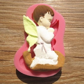 Prayed Boy Angel Silikoni Fondant Cake Mold Saippua Suklaamootti