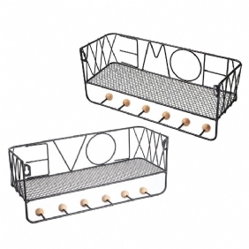 Rautainen Seinäasennushylly Koukku Säilytysteline Riippuva Kielekkeen Pidike Kodinsisustus