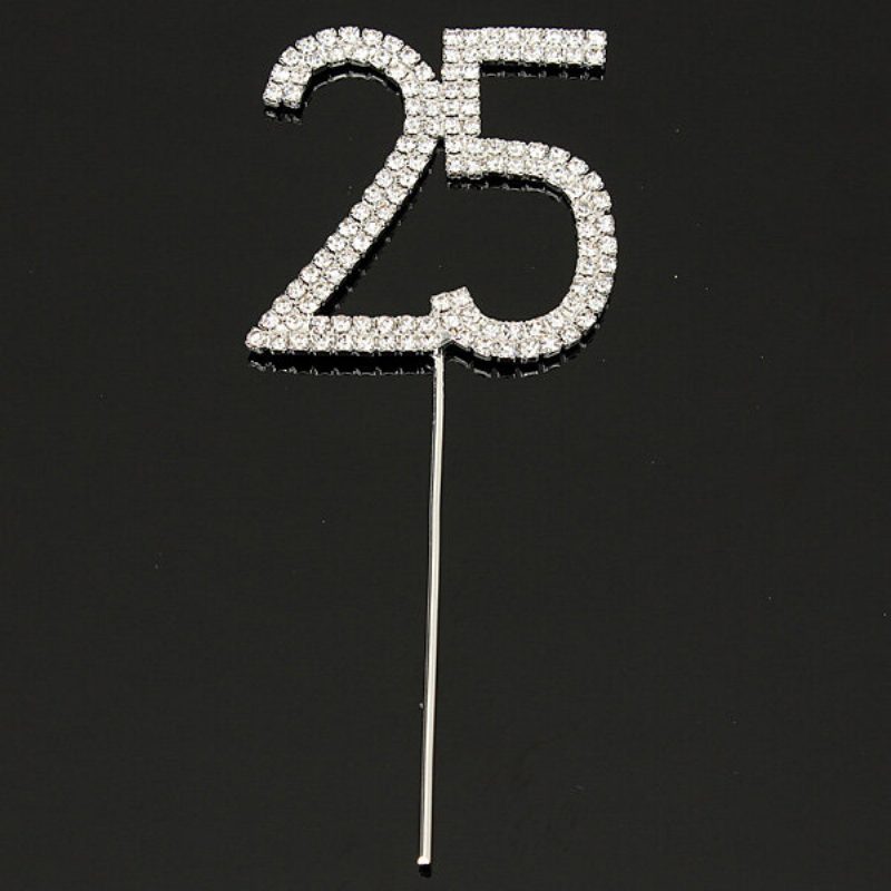 Sparkling Crystals Birthday Anniversary Number -kakunpäällinen