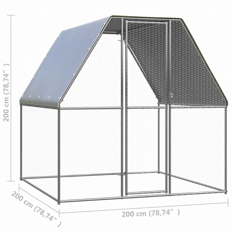 Eu Direct Vidaxl 150776 Kanahäkki 2x2x2 M Sinkitty Teräs Lemmikkitarvikkeita Kanitalo Lemmikkikoti Pentusänky Aita Leikkikehä