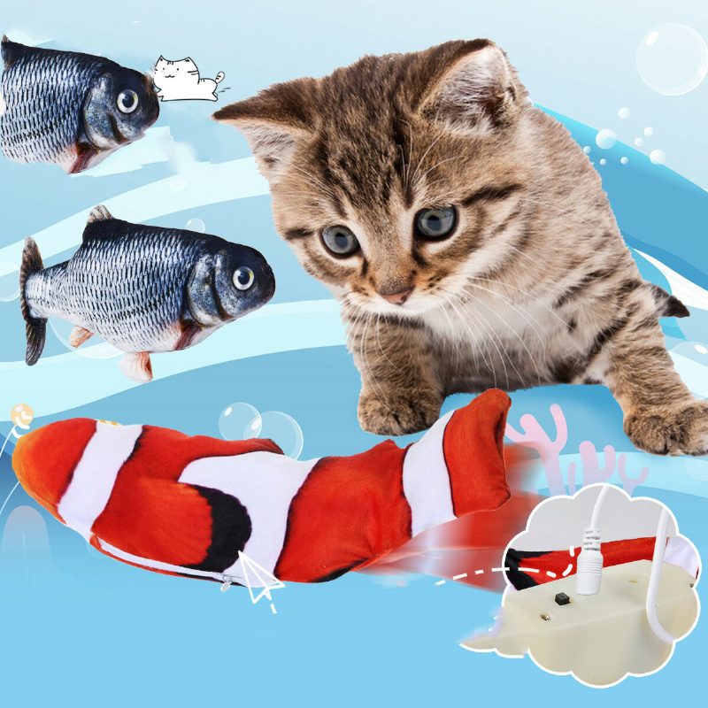 Jeteven Cat Clownfish Carp Kissanminttu Latauskaapelilla Pentulelu Lemmikkitarvikkeita Koira Leikkii