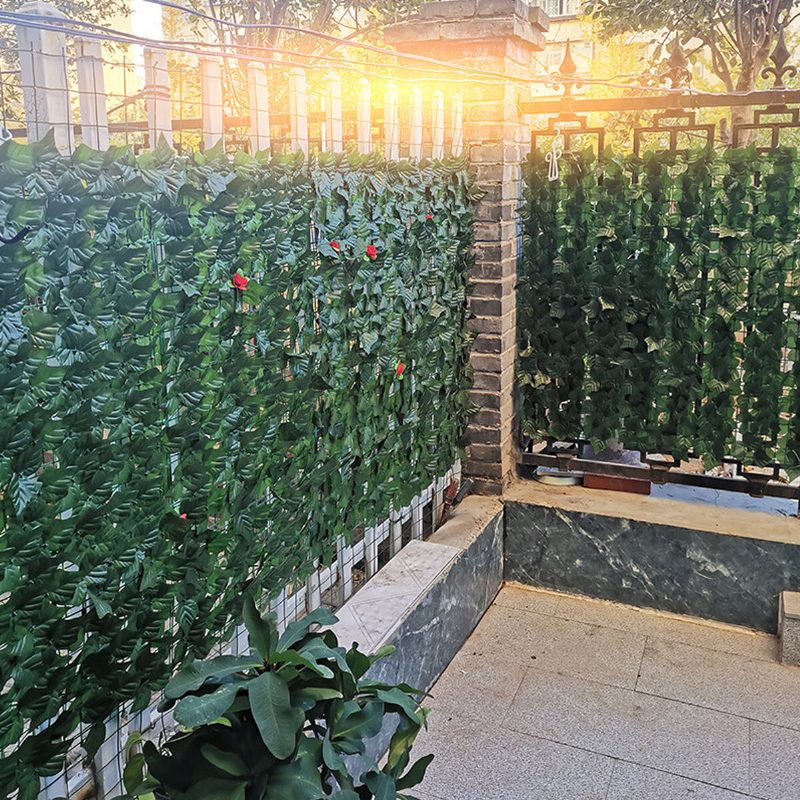 0.5 M Ulkona Keinotekoinen Faux Ivy Leaf Privacy Aita Screen Decor Paneelit Pensaspuutarhan Seinäpeite