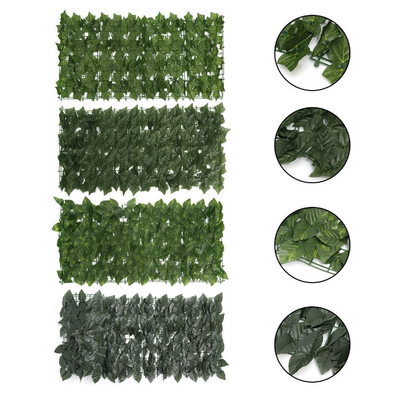 0.5 M Ulkona Keinotekoinen Faux Ivy Leaf Privacy Aita Screen Decor Paneelit Pensaspuutarhan Seinäpeite