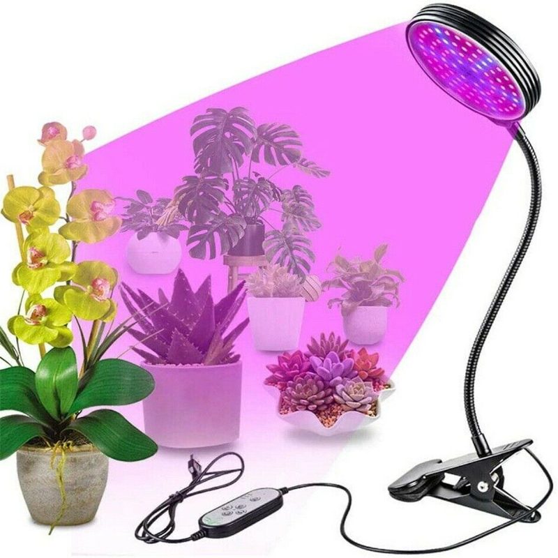 1/2/3 Head Plant Grow Light Led-lamppu Hydroponics Kasvihuonepuutarha 360° Joustava Sisätiloissa Himmennettävissä