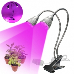 10 W Dual Head Full Spectrum Led Grow Light Clip Kit Indoor Plant Hydroponics Us Plug 110-240v