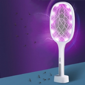 2 In 1 6/10 Led Mosquito Killer Lamppu 3000v Sähköinen Swatter Usb Ladattava Hyönteisten Hyttyskarkottava Ansa