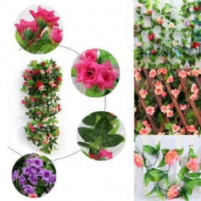 2 Kpl Keinotekoinen Muovi Rose Flower Vines Garland -kotipuutarhan Koristelu