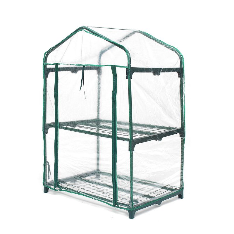 2 Layers Mini Greenhouse Home Outdoor Kukkakasviruukku Puutarhanhoito Talvihyllyt