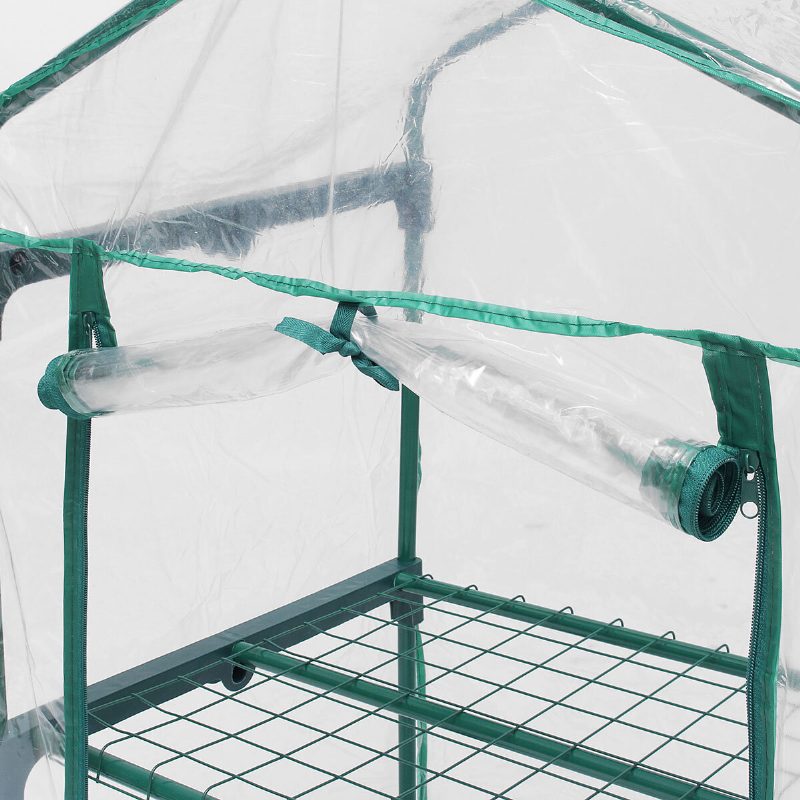 2 Layers Mini Greenhouse Home Outdoor Kukkakasviruukku Puutarhanhoito Talvihyllyt