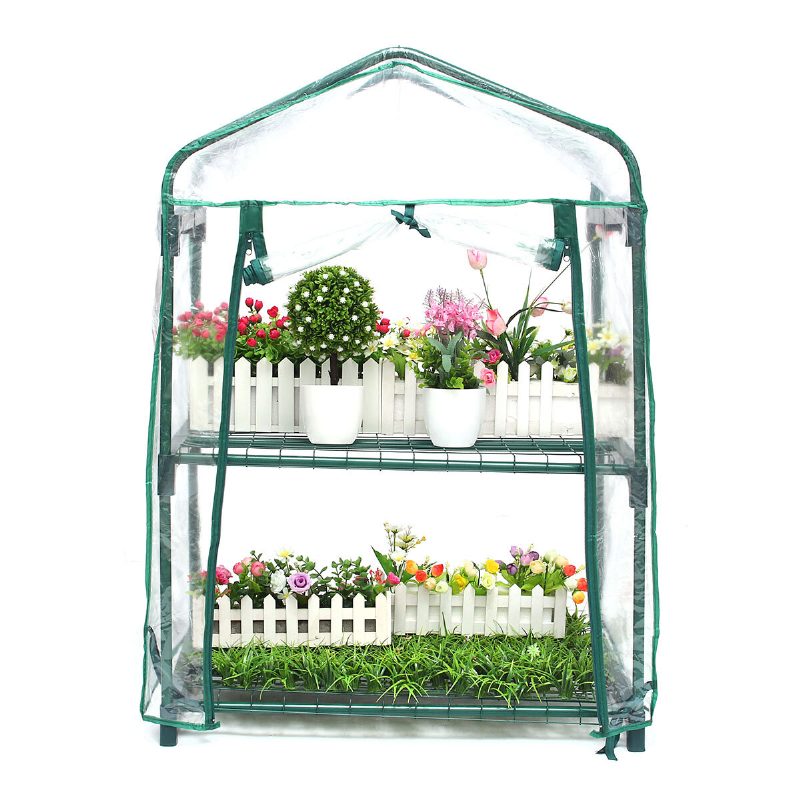 2 Layers Mini Greenhouse Home Outdoor Kukkakasviruukku Puutarhanhoito Talvihyllyt