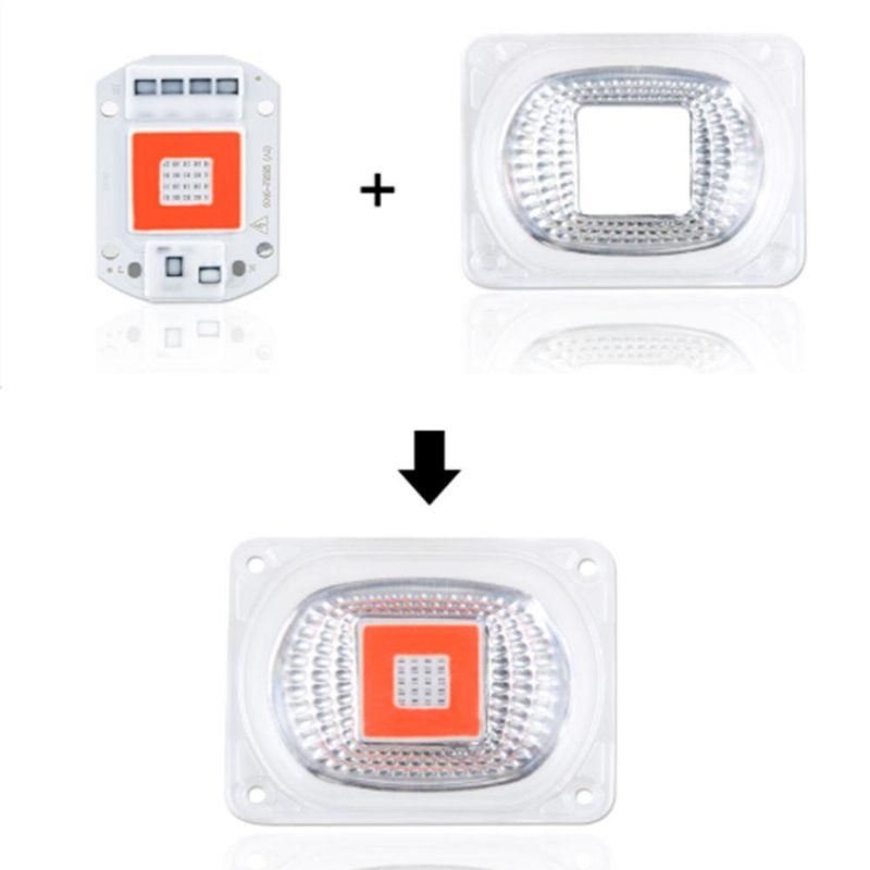 20w 30w 50w Vedenpitävä Led-siru Linssiheijastimella Täysspektri Kasvuvalo Kasveille Ac 110v/220v