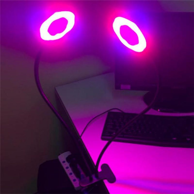 24w Daul Head Led Plant Grow Light Joustava Pöytäteline Lamppu Vihanneksille Hedelmät Kukat Hydroponics