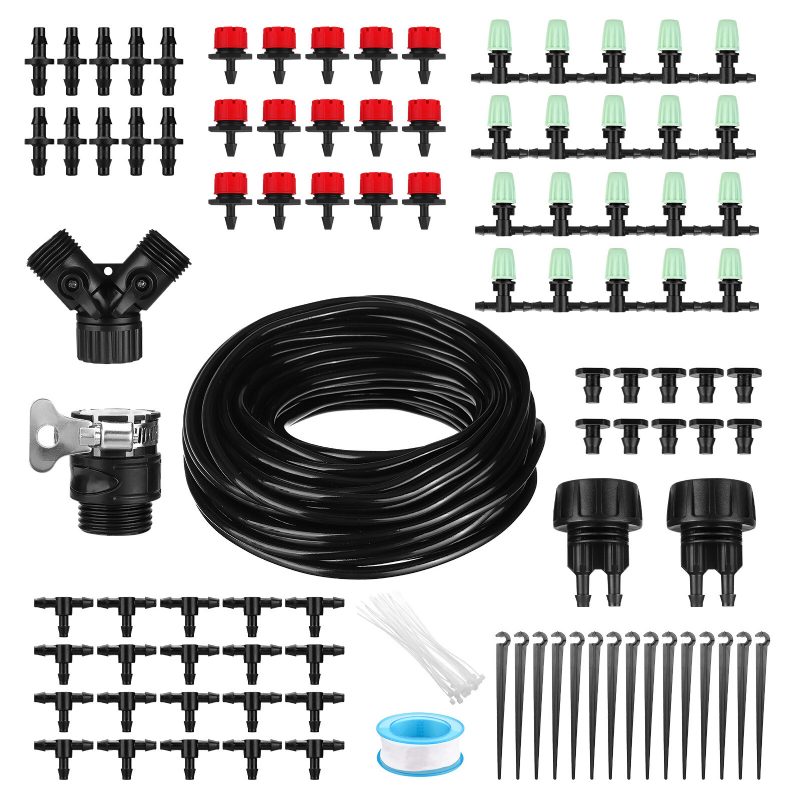 25m Mikrotippakastelusarja Tee-se-itse Automaattinen Tippakastelujärjestelmä Puutarhakasvihuonepatiolle