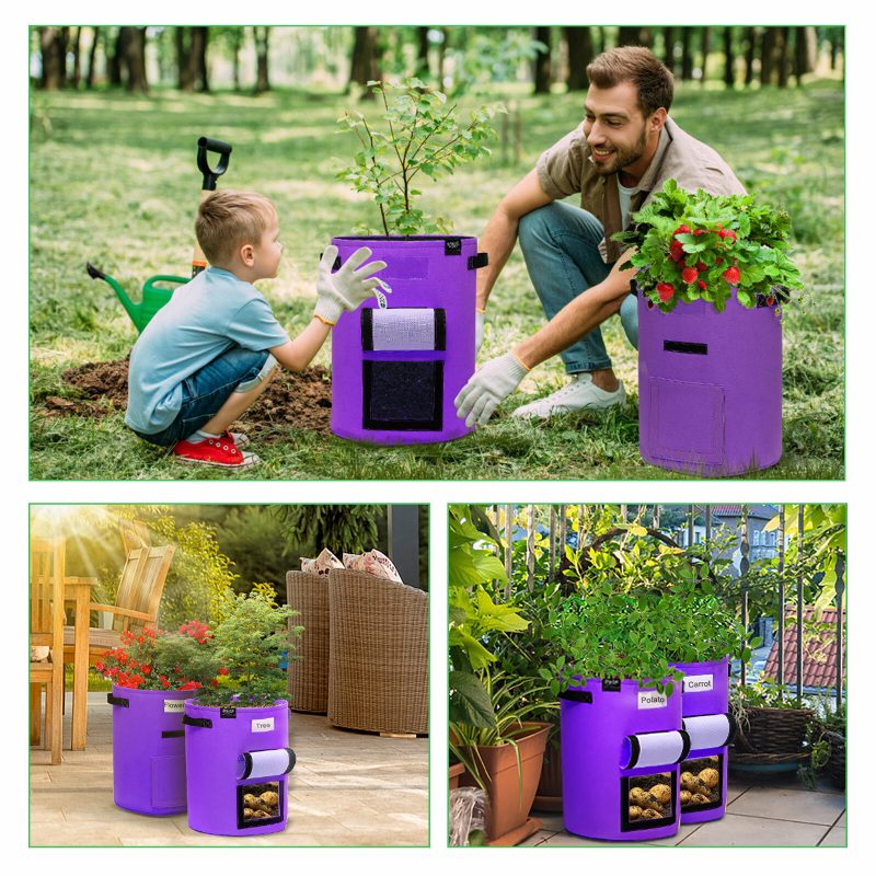 3 Kpl Kasvikangaspussia Plant Pot Taimitarhan Maapussi + Kahva