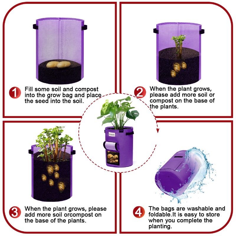 3 Kpl Kasvikangaspussia Plant Pot Taimitarhan Maapussi + Kahva