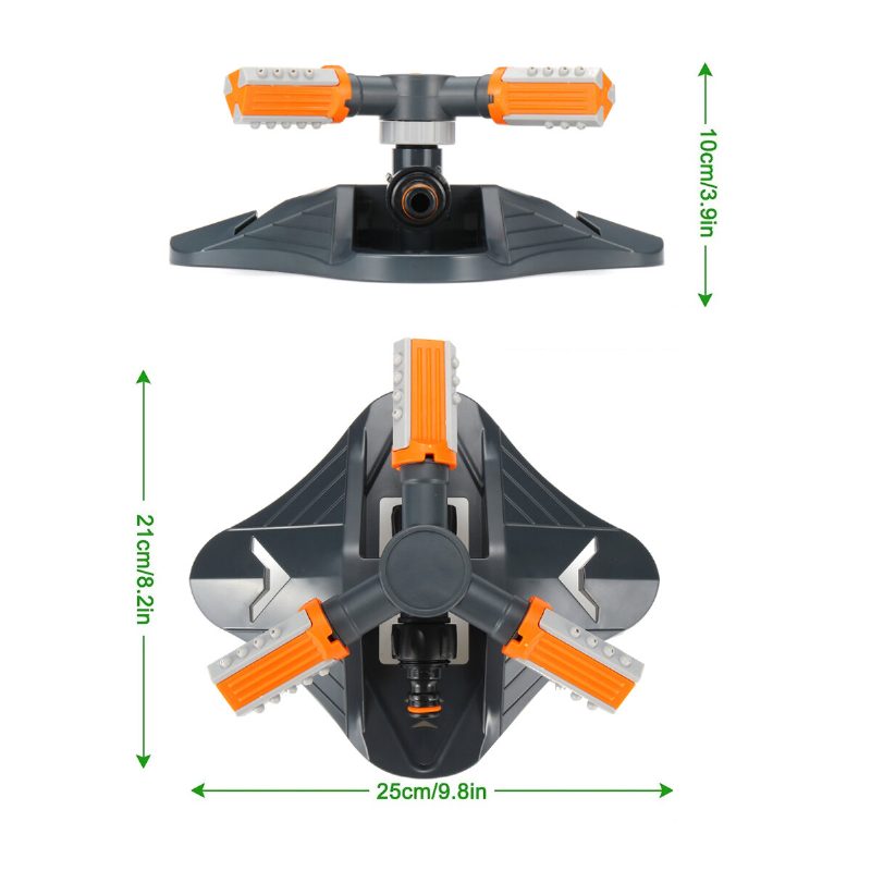 3-vartinen Automaattinen 360° Pyörivä Nurmikon Sprinkleri Suihkupää Puutarhakastelutyökalu
