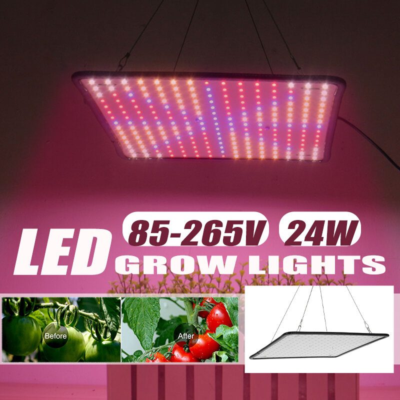 Ac85-265v 225led 24w Grow Light Täysspektri Led Plant Vihanneskukintalamppu Sisäkäyttöön