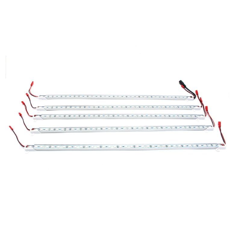 Dc12v 5kpl 50cm Vedenpitävä Smd5050 Punainen:sininen 5:1 36led Nauhakasvipuutarhan Kasvuvalo+5a Virtalähde