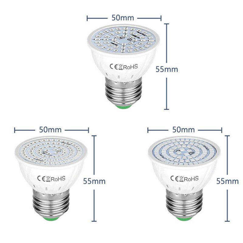 E27 Led-kasvien Kasvuvalo 48/60/80 Led-sisätilojen Hydroponiset Kukat Taimet Kasvaa Valolamppu Lamppu Vihanneskukinta-sisäkasveille