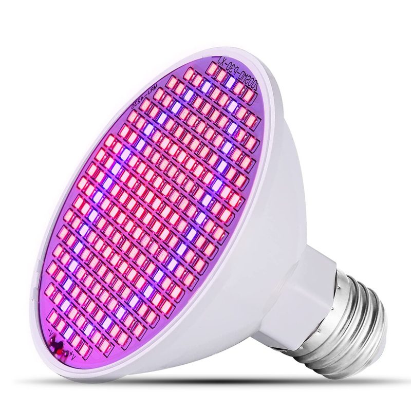 Led Grow -lamppu 20 W Kasvivalo 200 Ledillä E27 Base -lamput Sisäkasveille Vihanneksille Kasvihuoneille Ja Hydroponiikalle