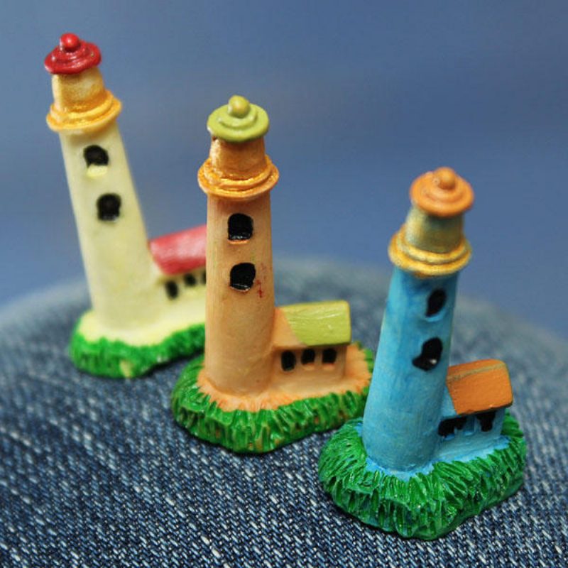 Mini Resin Lighthouse Mikromaisemakoristeet Puutarha Diy -sisustus