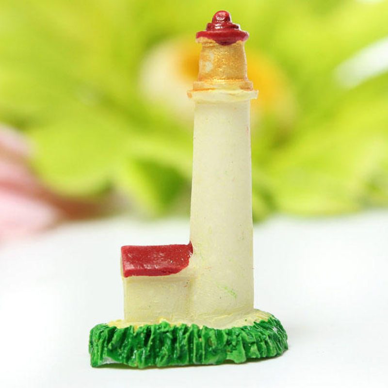 Mini Resin Lighthouse Mikromaisemakoristeet Puutarha Diy -sisustus