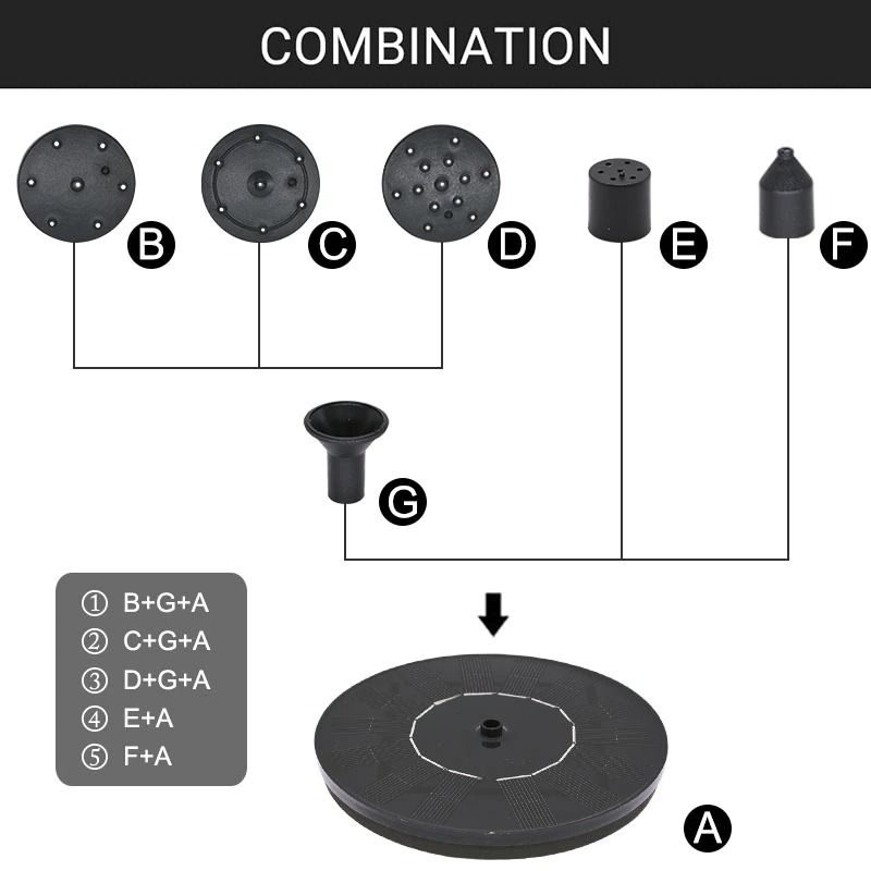 Mini Solar Water Fountain Pool Pond Waterfall