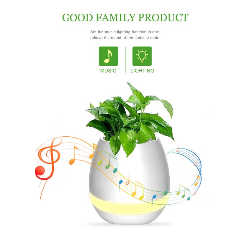 Musiikki Kukkaruukku Smart Touch Plant Play Sevven Color Lamp Piano Led Lamppu Light Bluetooth