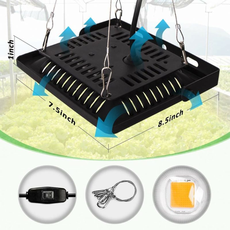 Relassy 150 W:n Vedenpitävä Kasvivalo Ulkokäyttöön Auringonkaltainen Led Grow Lightfull Spectrum Cob Led -lamppu Ilman Melua Erittäin Ohut Lämmönpoisto Taimien Kasvattamiseen Kukkiviin Hedelmiin