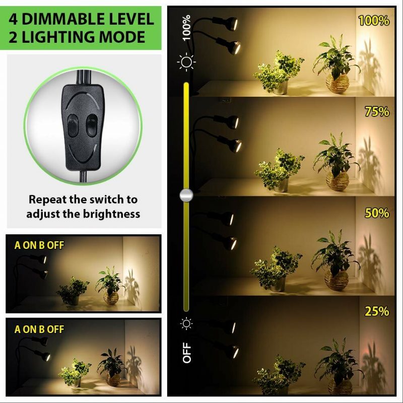 Relassy Ac100v-240v 300w 60led Kaksipäätä Täyden Spektrin Led-kasvatusvalo Sisäkasveille Päivänkakkaraketju Himmennettävä Nuppi Auringon Kaltainen Kasvikasvatus Kevyt Vihannesten Siemeniä Ja Kukkia