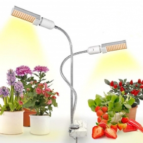 Relassy Led Grow Lights Plant Light Täysspektri Keltainen Valo Led Kasvu Ja Kukinta Kaksoispää Hanhenkaula Letku Kaksipäätä Ruostumatonta Terästä