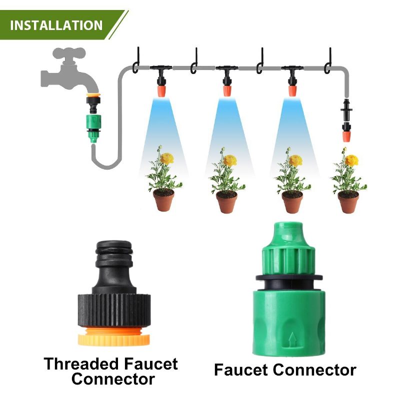 Säädettävä Vesisumuinen Jäähdytyskastelujärjestelmäsarja Letkuletku 5m/8m/10m/15m/20m/25m Sumusuutinsprinklerillä