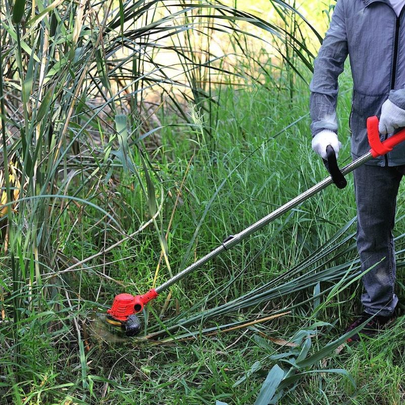 Sähkökäyttöinen Ruohotrimmeri 3 Tyyppisellä Terällä Puutarhatyökalut 2 Litran Akulla