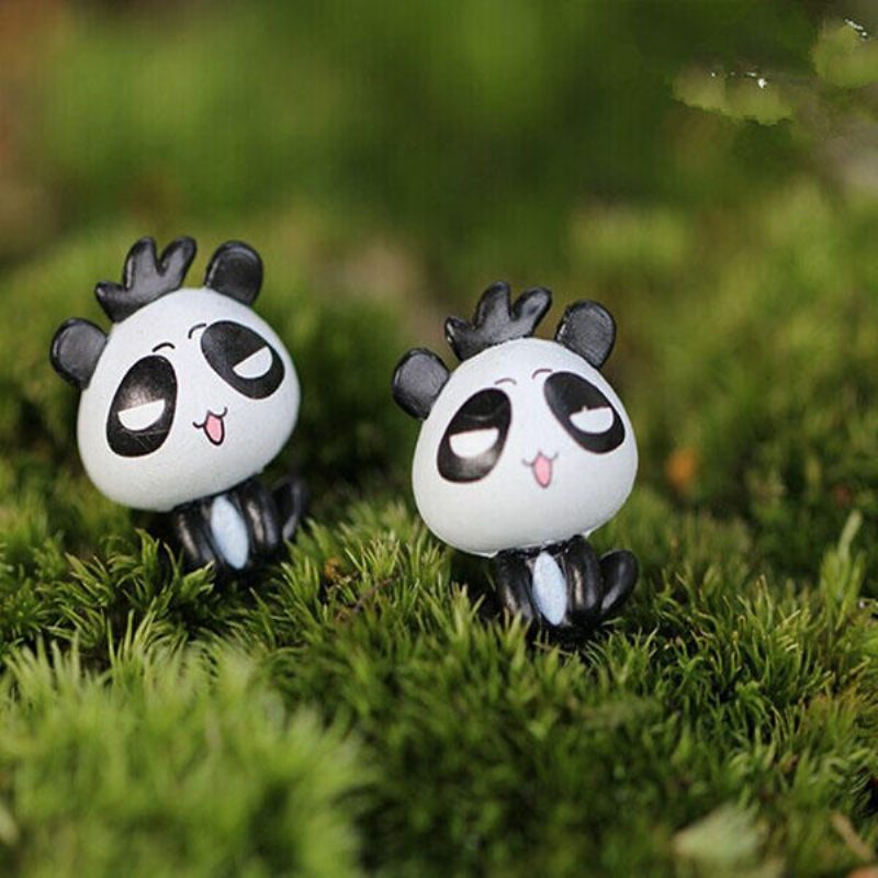 Tee-se-itse Miniatyyri Söpö Panda-koristeet Ruukkukasvipuutarhan Sisustus