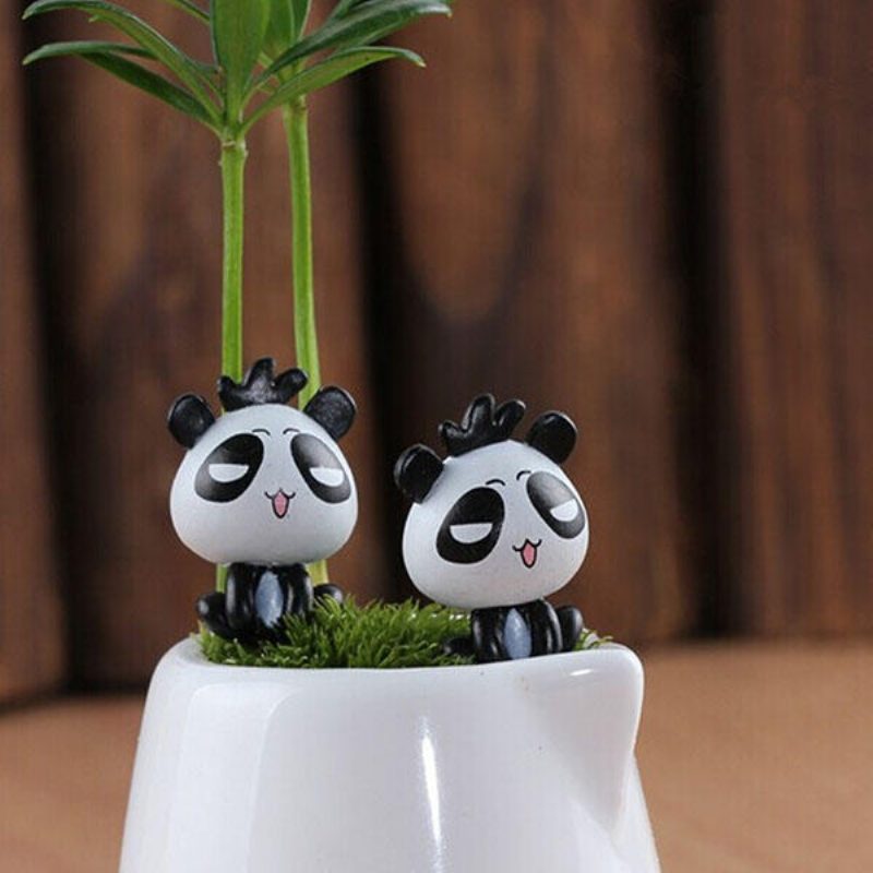 Tee-se-itse Miniatyyri Söpö Panda-koristeet Ruukkukasvipuutarhan Sisustus